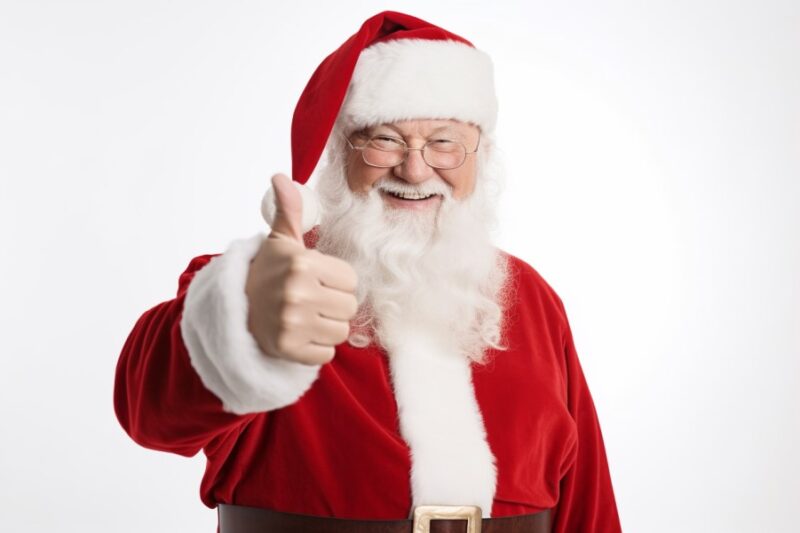 Father Christmas with his thumb up